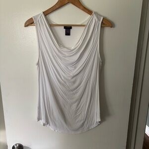 Ann Taylor factory womens size Small solid‎ white cowl neck sleeveless tank top